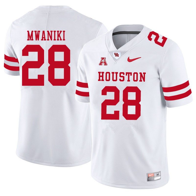 Men #28 Thabo Mwaniki Houston Cougars College Football Jerseys Sale-White
